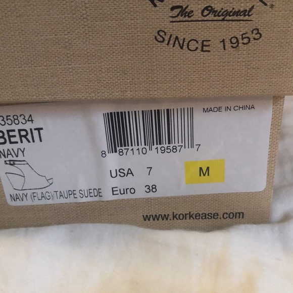 Kork Ease Berit, NWB Navy Taupe Suede Size 7, - Picture 3 of 3